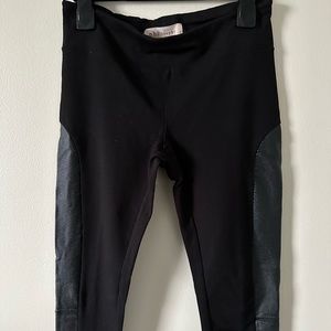 Philosophy legging pants with faux leather sides